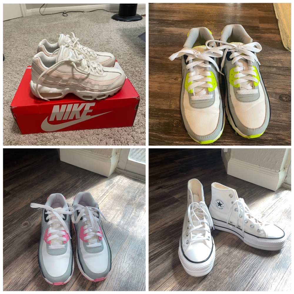 Four pairs of gently used sneakers
